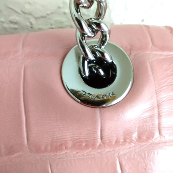 Coach Cassidy Pink Croc Crossbody Bag F38081 - Picture 11 of 17